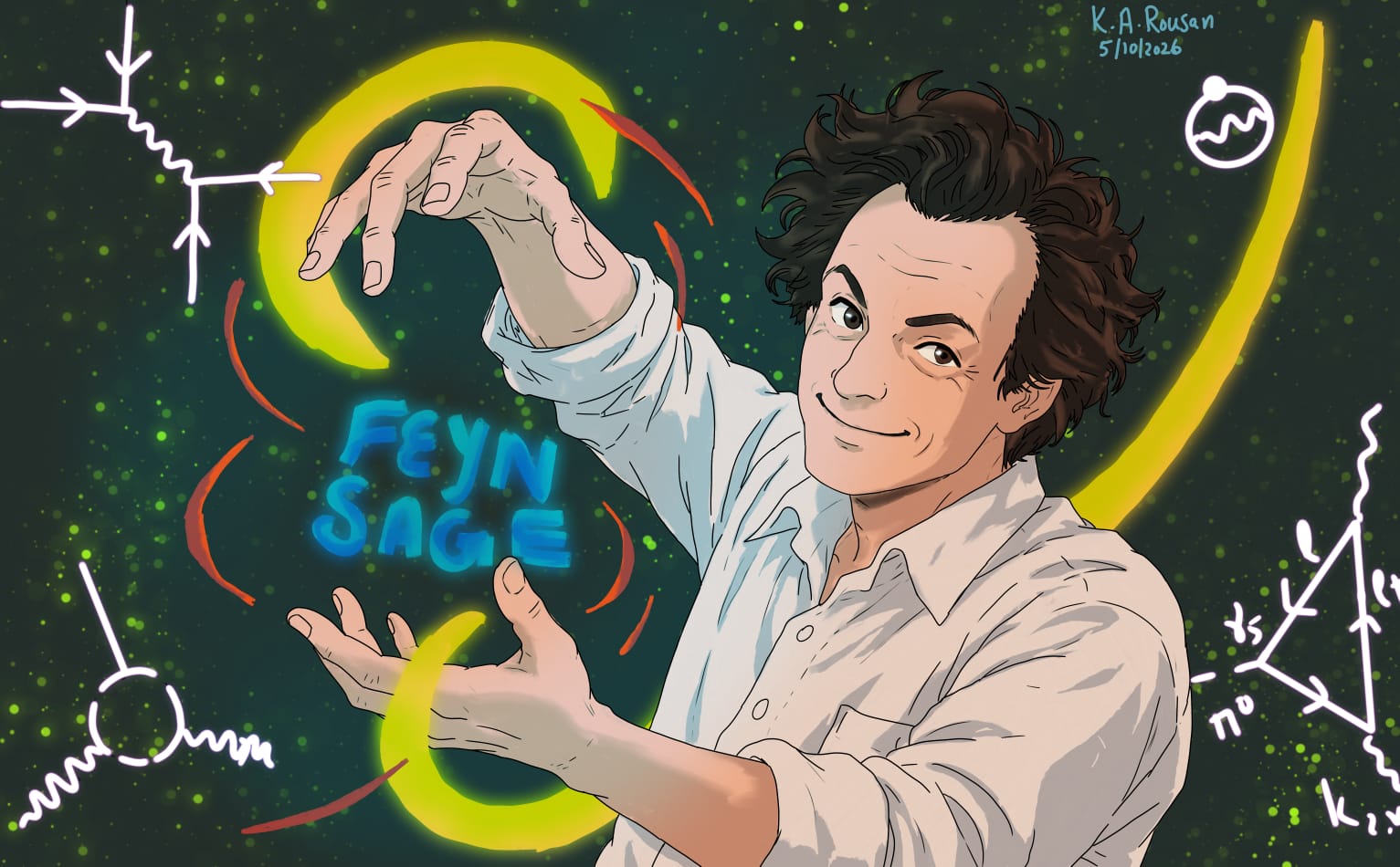 Drawing of Richard Feynman