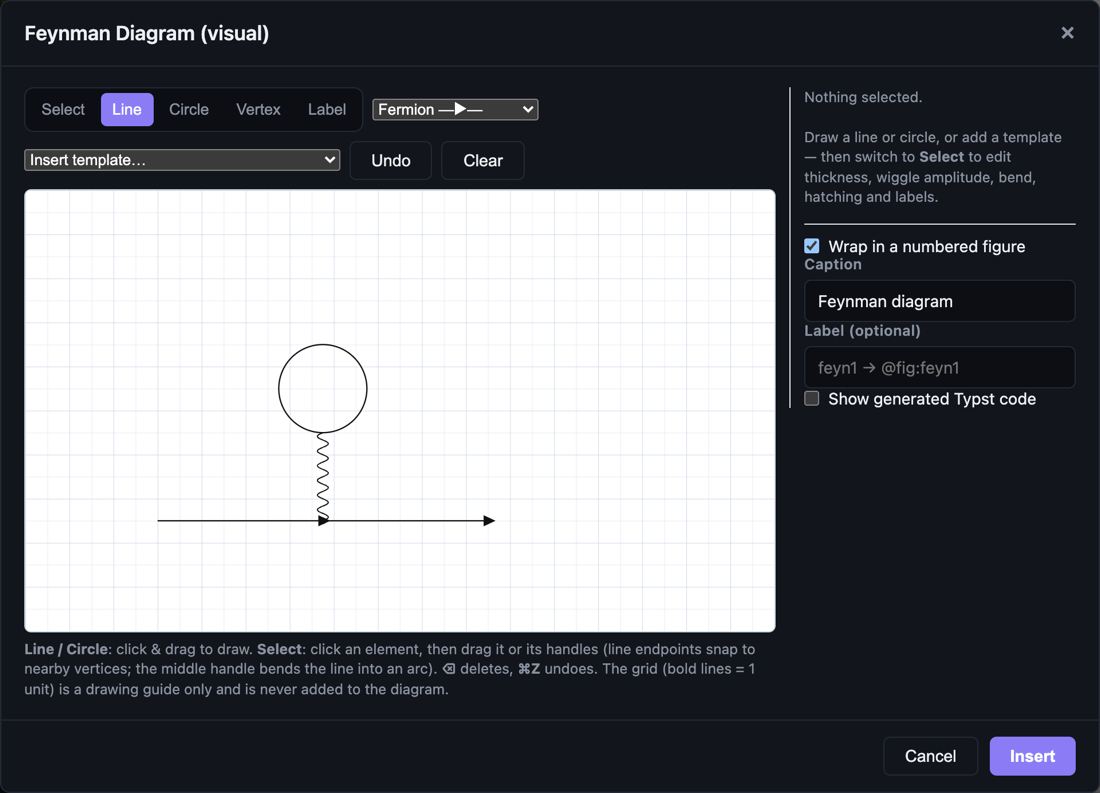 Feynman diagram builder